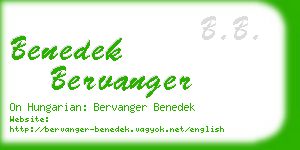 benedek bervanger business card